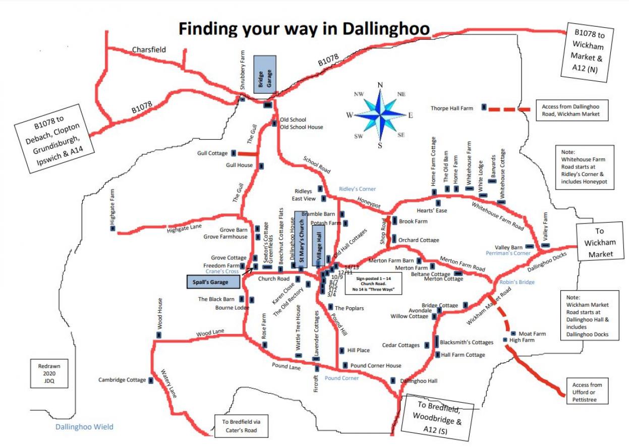 Map of Dallinghoo